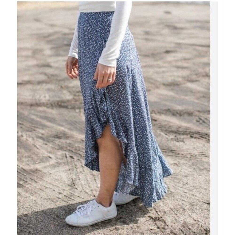 Forum Blue Floral Maxi Skirt